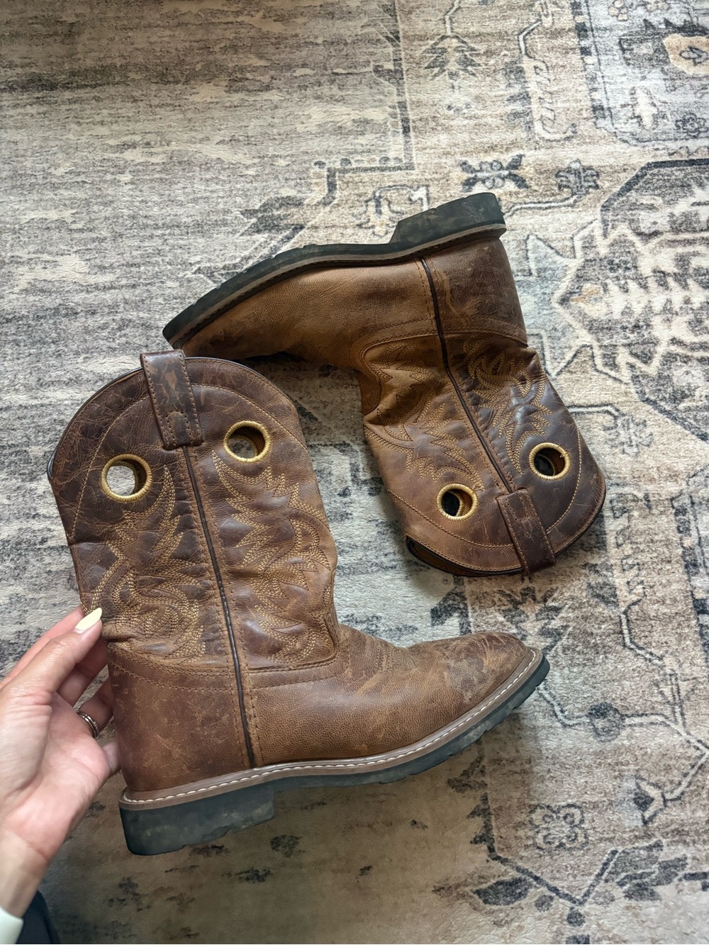 Dan post Youth Amarillo Western Boots Brown size 4 youth unisex western - Picture 2 of 11